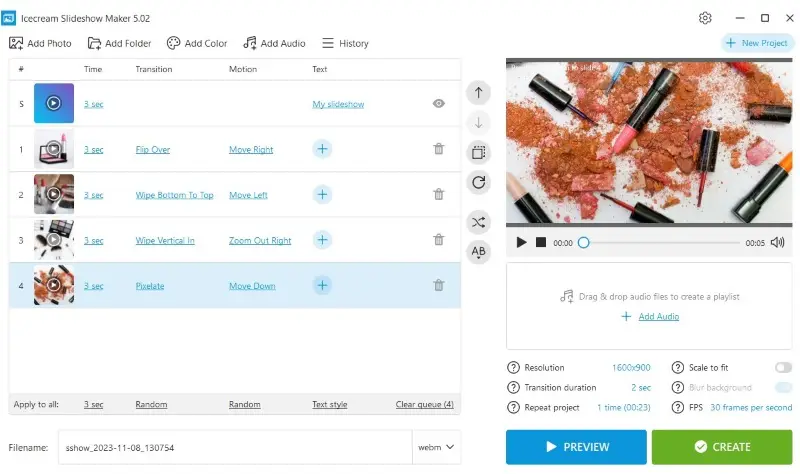 Creating a website slideshow Icecream Slideshow Maker